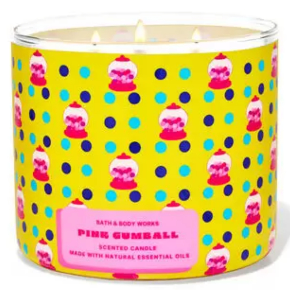 Bath Body Works PINK Gumball 3 Wick Candle